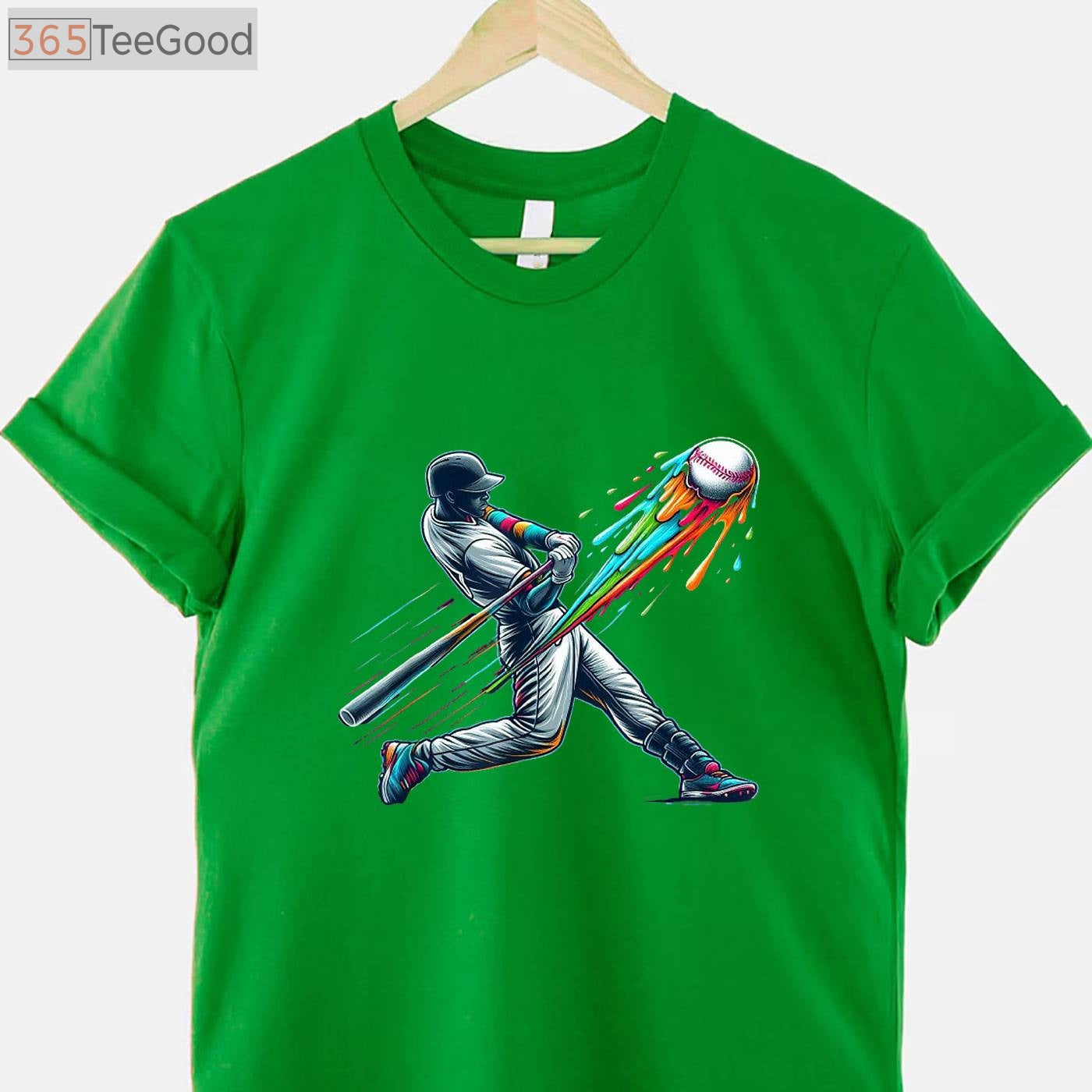 Baseball Player Drip T-Shirt - Cool Swag Sports Graphic Tee For Boys