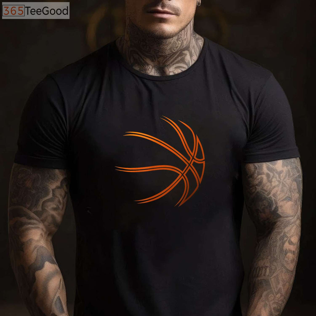 Basketball Player Silhouette Graphic T-Shirt - Cool Sports Athlete Tee