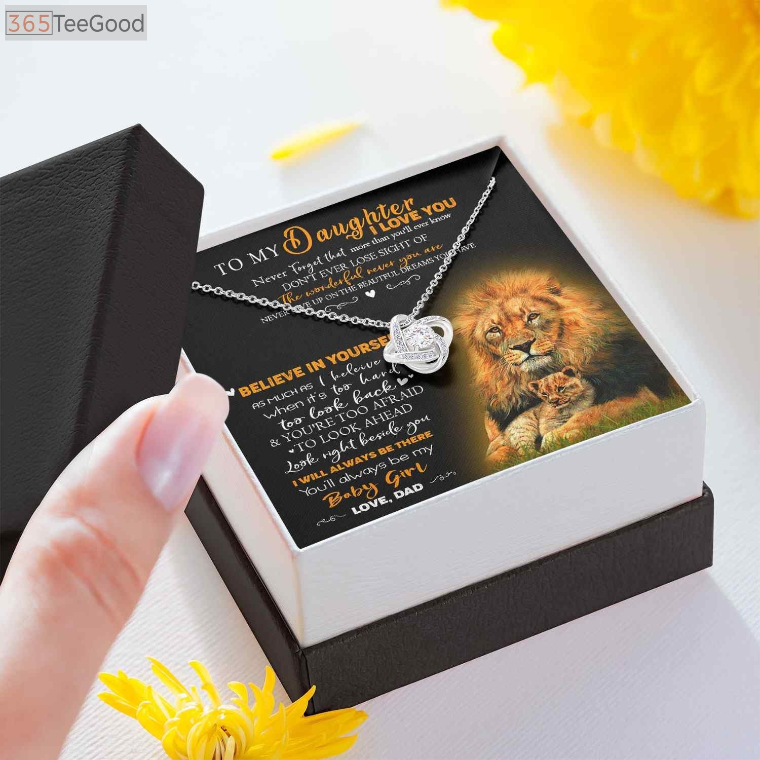 Believe In Yourself Daughter Necklace - Lion Strength Pendants Jewelry Gift