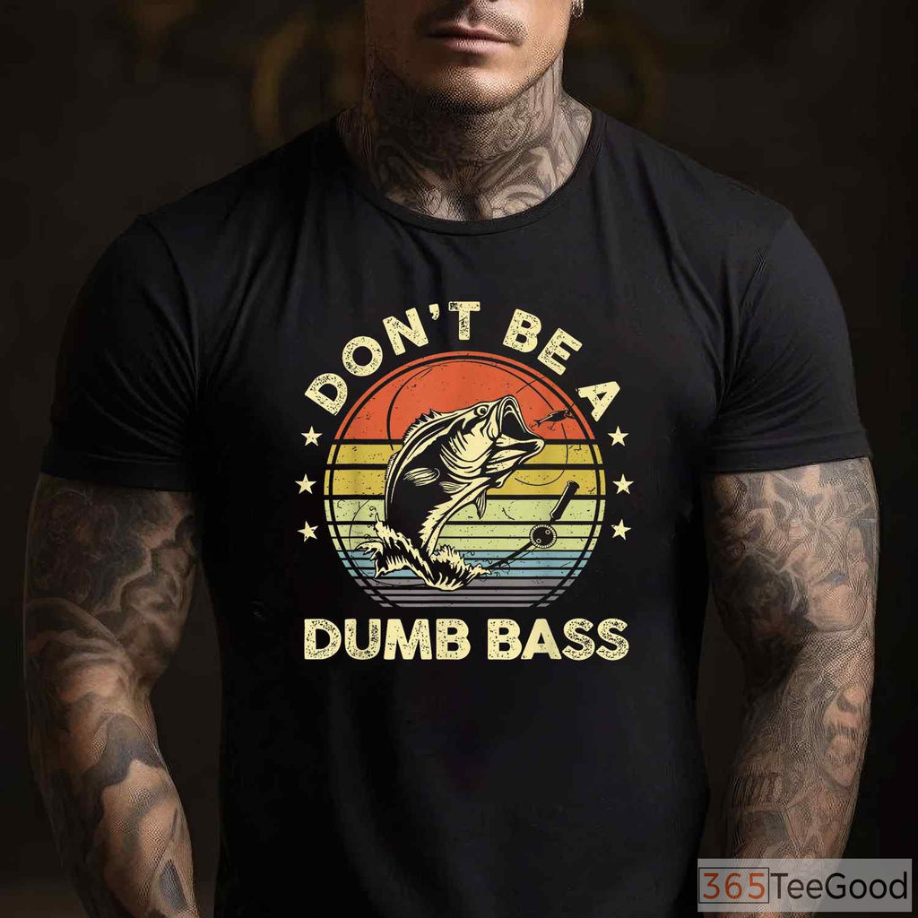 Best Bass Fishing Dad Graphic T-Shirt - Funny Father's Day Fisherman Gift
