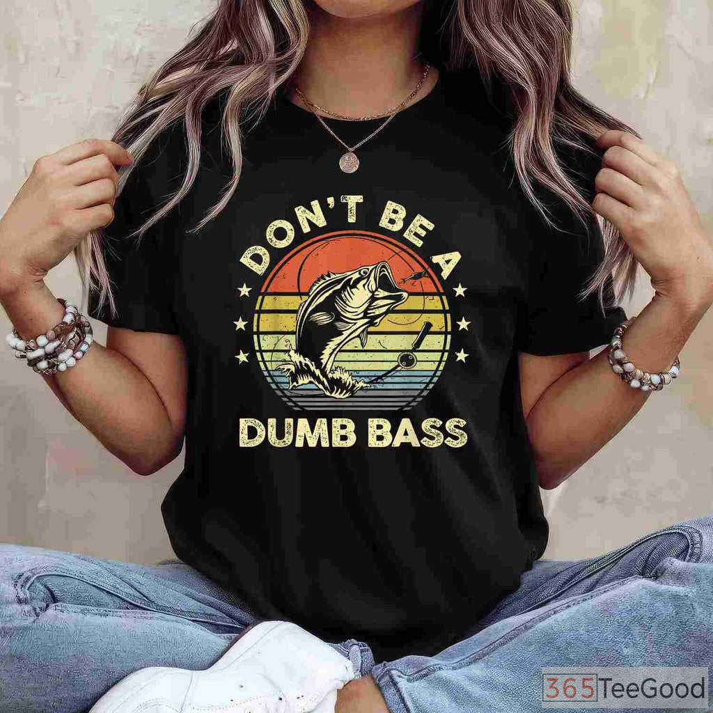 Best Bass Fishing Dad Graphic T-Shirt - Funny Father's Day Fisherman Gift