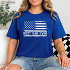 Best Dad Ever American Flag T-Shirt _ Father’s Day USA Dad Gift Shirt