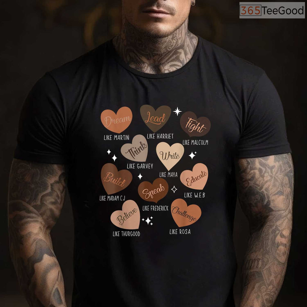 Bhgytec Celebrating Black History Unisex T-Shirt African American Culture Tee for Adults & Kids