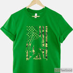 Bigfoot Fishing Camo USA Flag Shirt, Sasquatch Fisherman Gift for Men