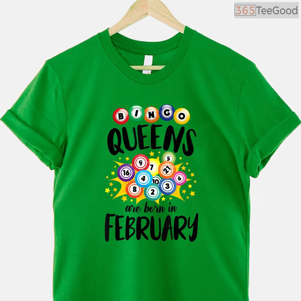 Bingo Queen February Birthday Shirt – Funny Bingo Lover Gift T-Shirt
