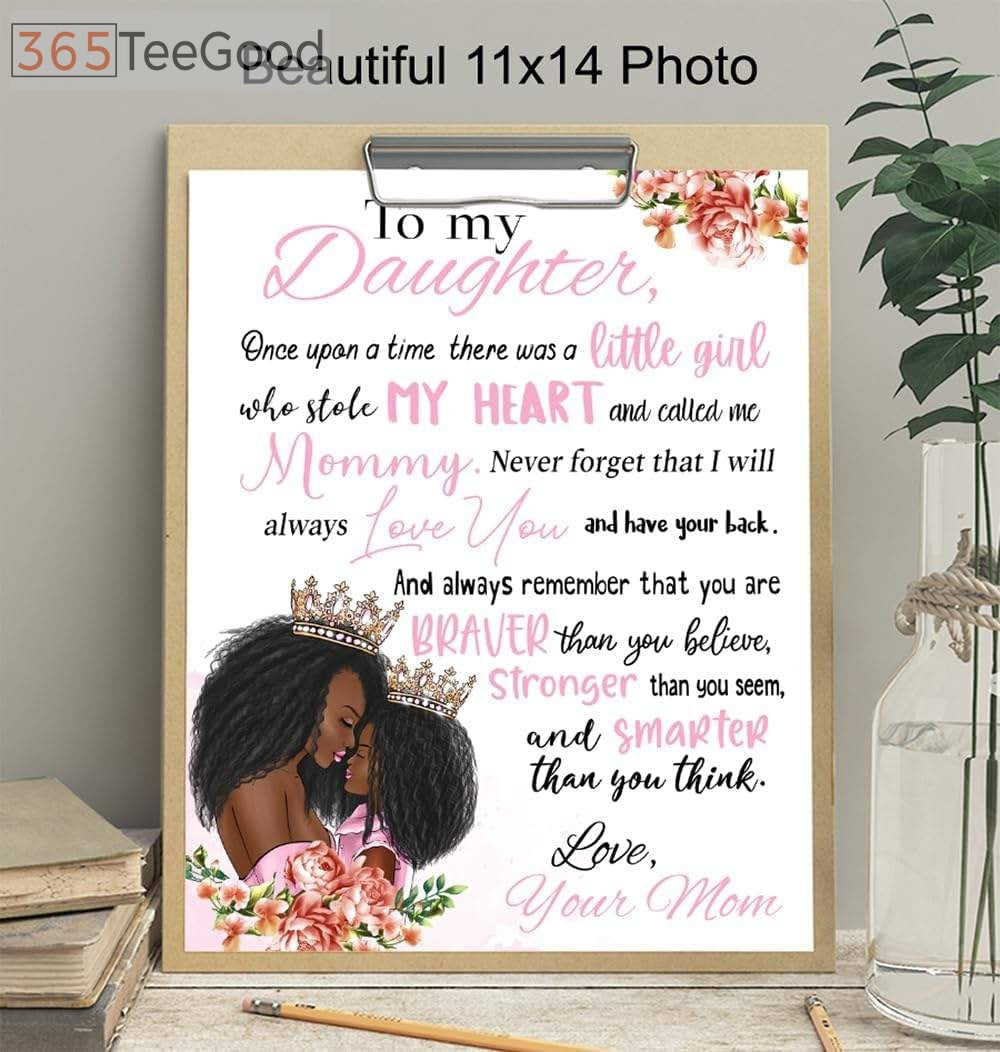 Black Girl Nursery Poster 11x14 – To My Daughter Canvas African American Inspirational Wall Art