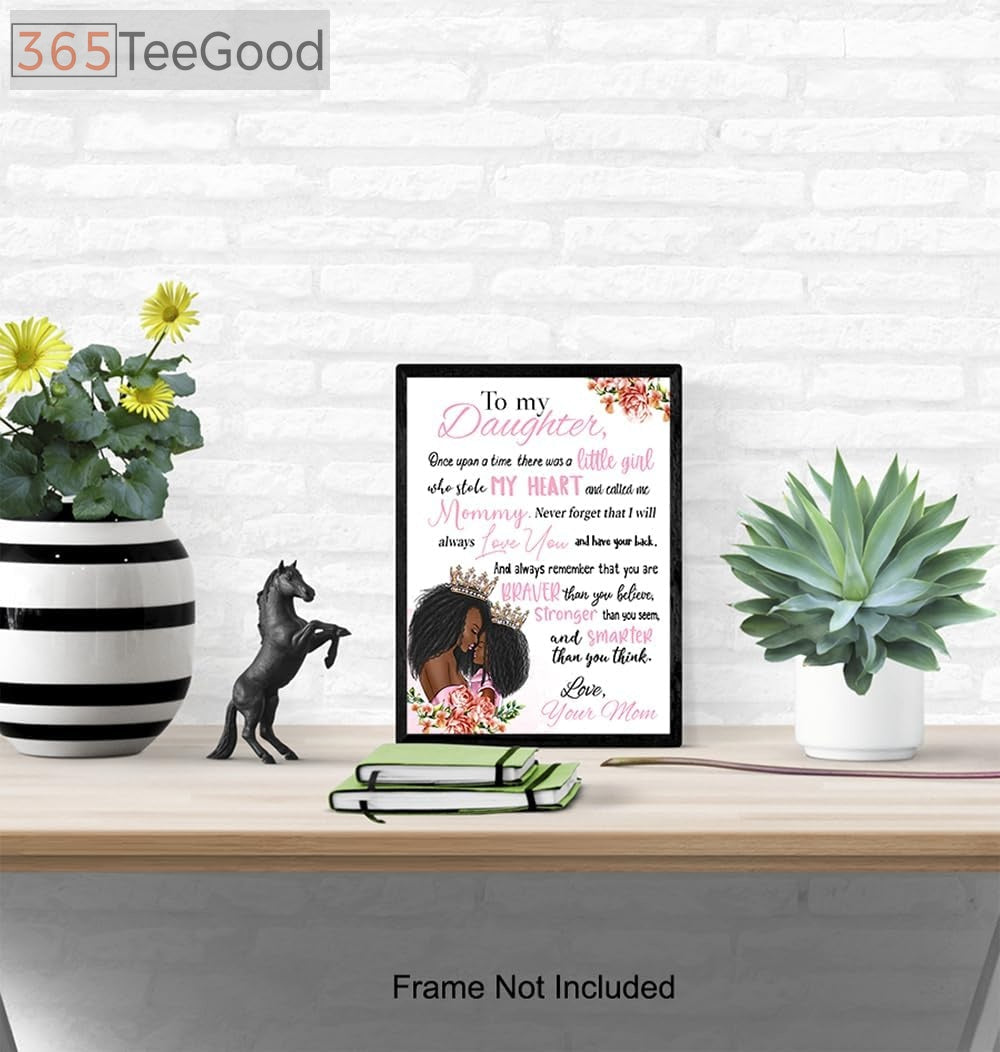 Black Girl Nursery Poster 11x14 – To My Daughter Canvas African American Inspirational Wall Art