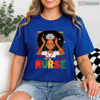 Black History Month Nurse T-Shirt Melanin African American Women Healthcare Scrubs Shirt