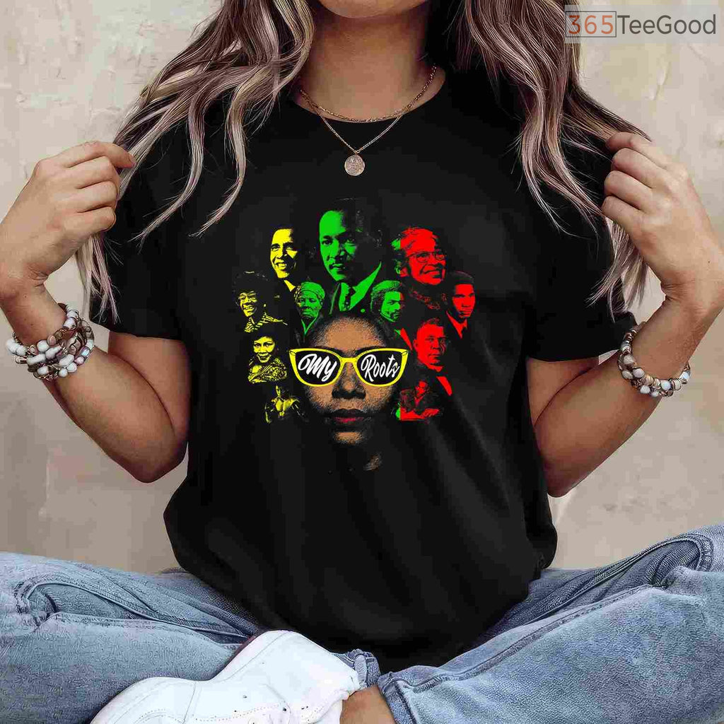 Black History Leaders Collage T-Shirt Famous African American Icons Black History Month Shirt