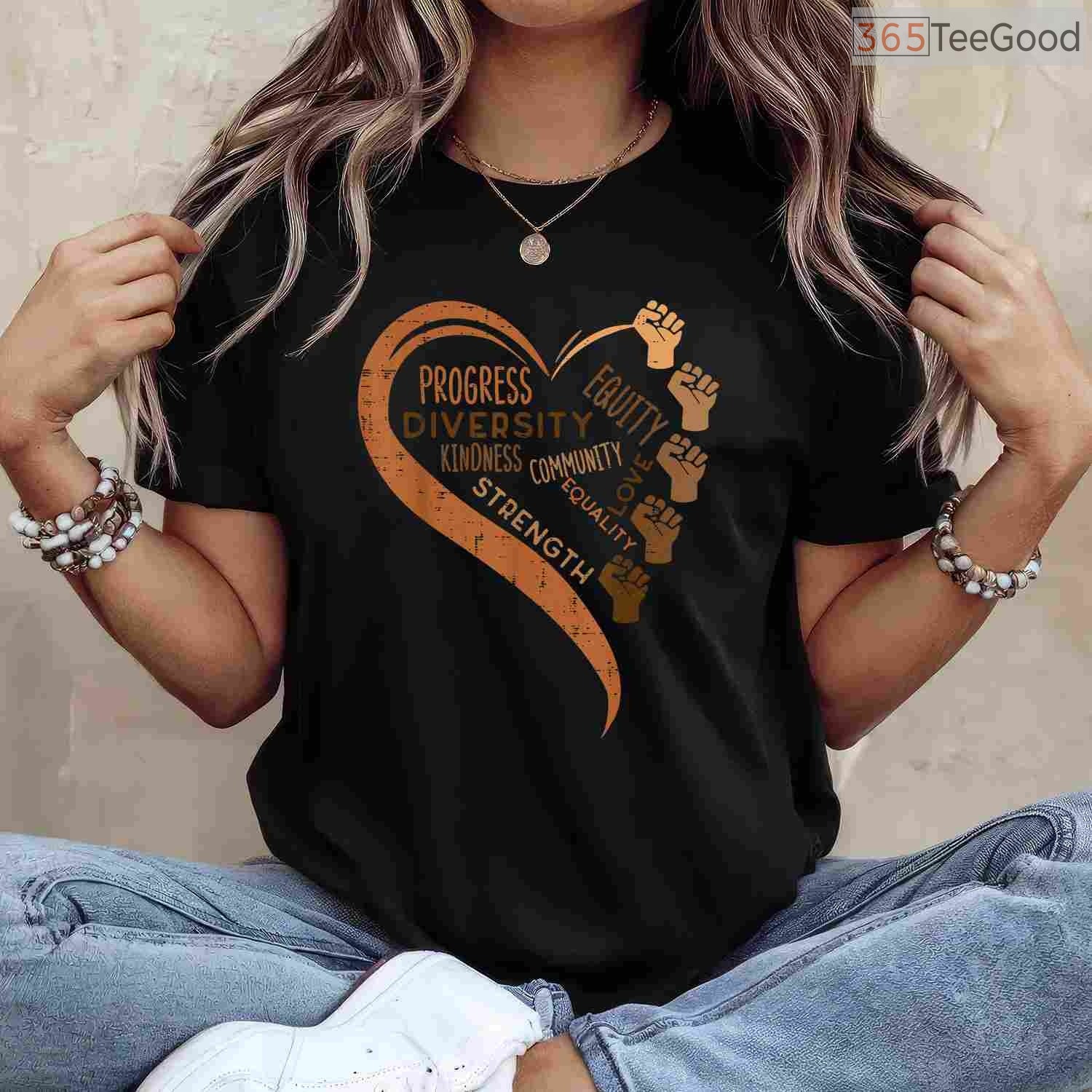 Black History Fists Diversity Equity T-Shirt Melanin Power African Women Empowerment Shirt