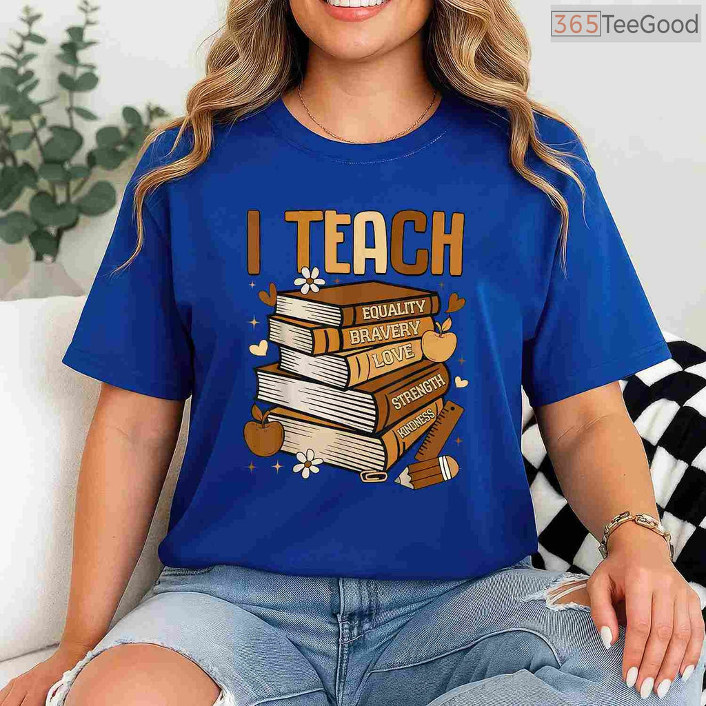 Black History Month I Teach Melanin T-Shirt Book Lover Black Teacher Appreciation Shirt