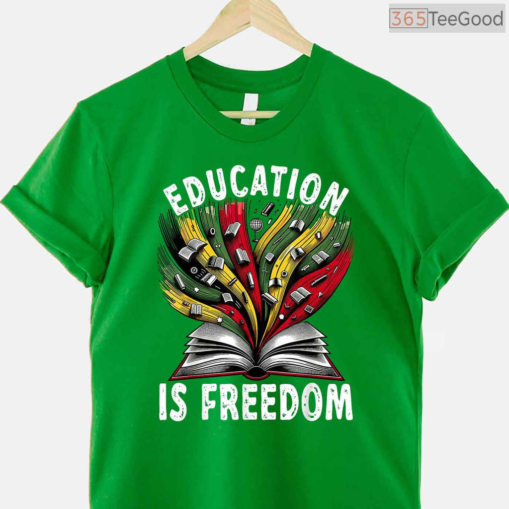 Black History Education is Freedom T-Shirt Knowledge is Power Books Black History Month Tee