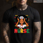 Black History Month Nurse T-Shirt Melanin African American Women Healthcare Scrubs Shirt
