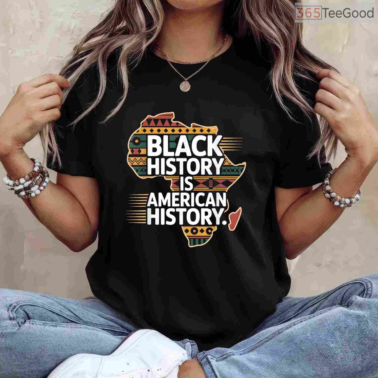 Black History Month Is American History T-Shirt Patriotic African American Flag Pride Shirt
