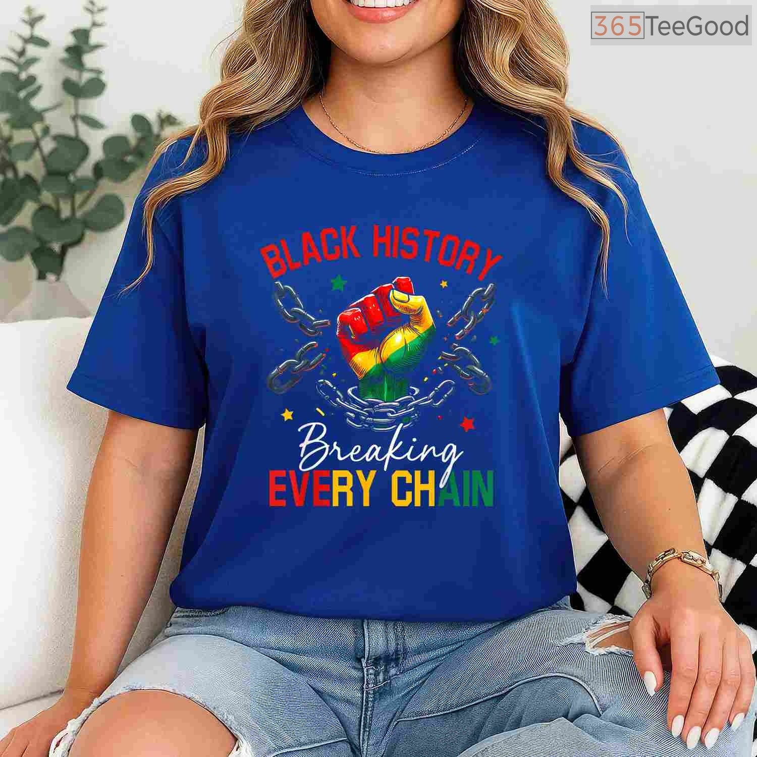 Black History Breaking Every Chain T-Shirt African American Pride Freedom Month Shirt