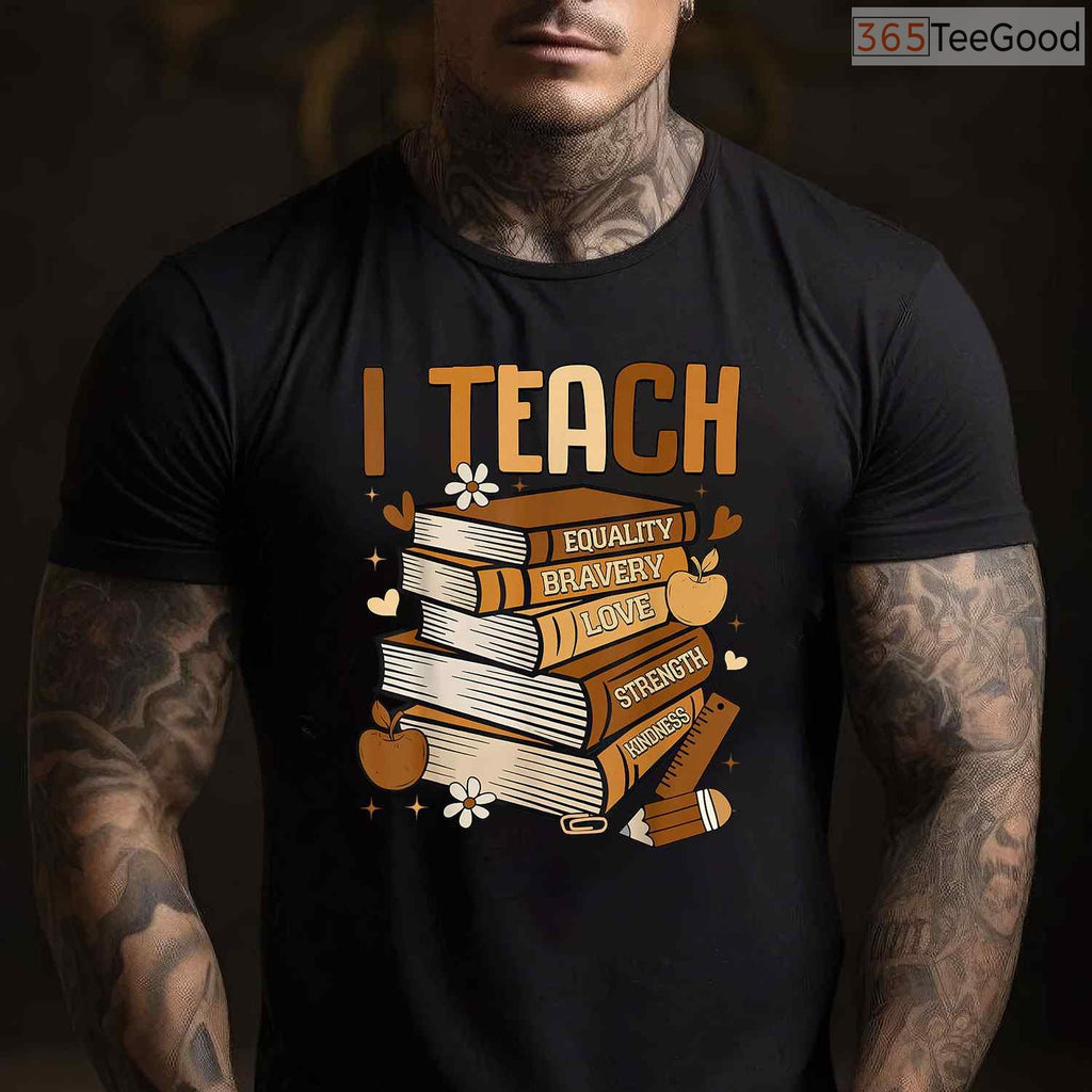 Black History Month I Teach Melanin T-Shirt Book Lover Black Teacher Appreciation Shirt