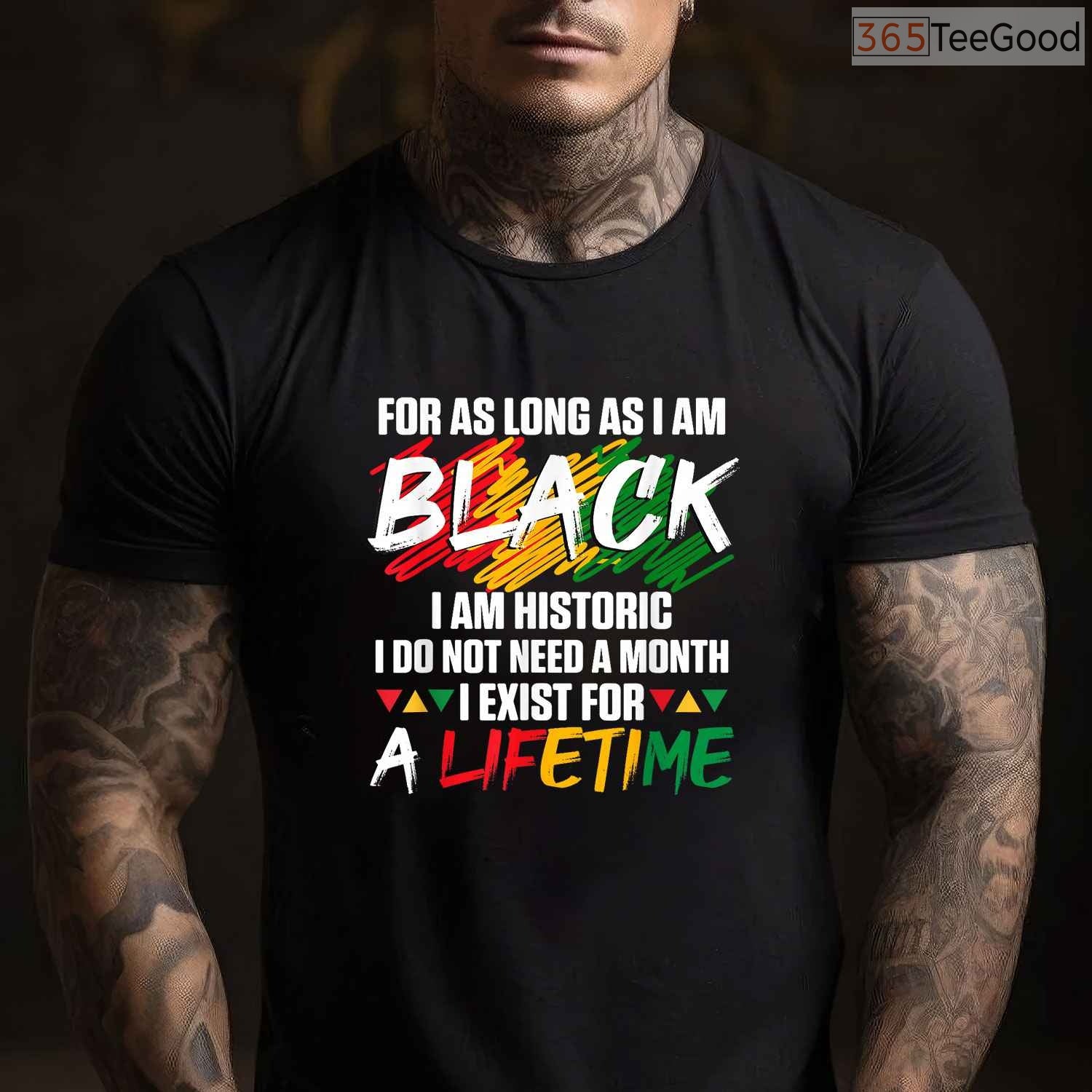 Black History Month For As Long As I Am Black I Am Historic T-Shirt Heritage Shirt