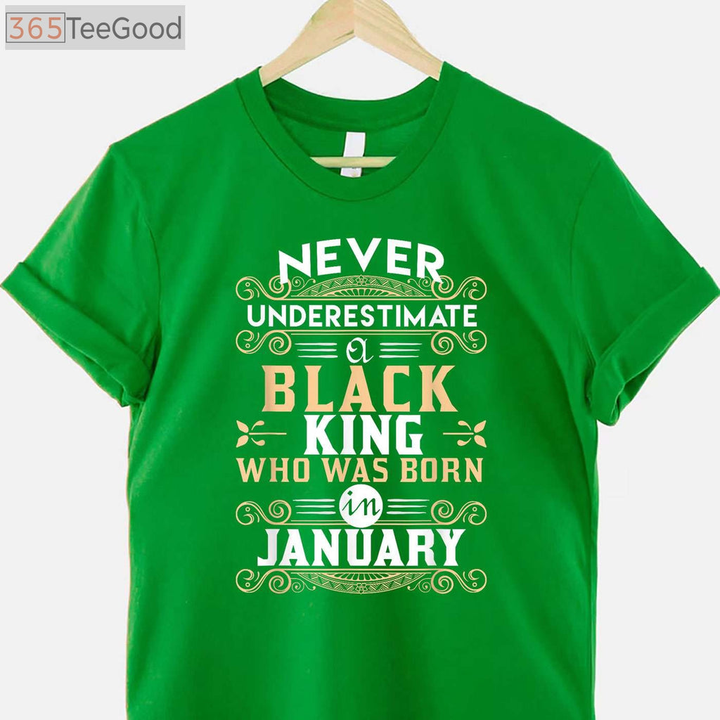 Black Kings Are Born In January T-Shirt - Birthday TShirts T-Shirt