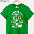 Black Kings Are Born In January T-Shirt - Birthday TShirts T-Shirt