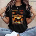 Black Man Reading Book T-Shirt Educated Black History Month Book Lover Afro Shirt
