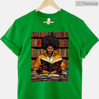 Black Man Reading Book T-Shirt Educated Black History Month Book Lover Afro Shirt