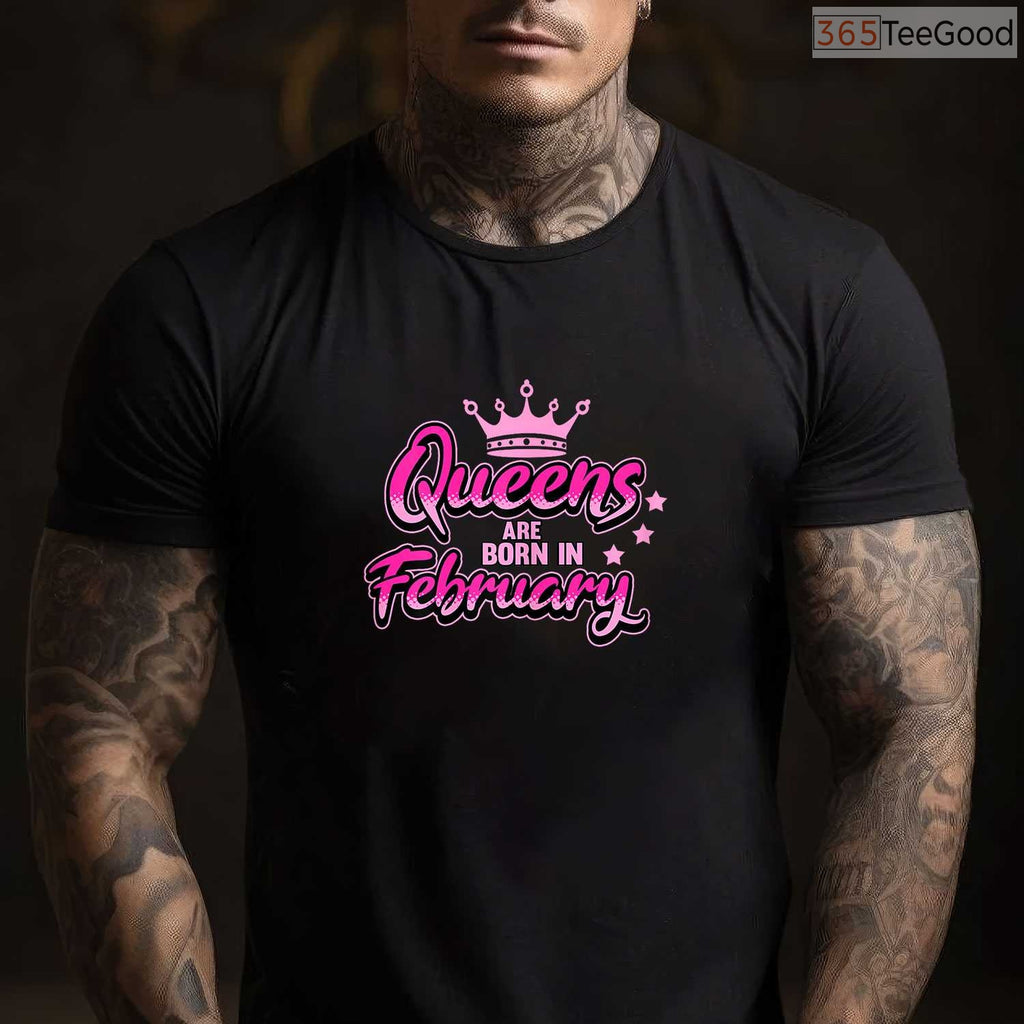 Black Queen Birthday Shirt – Queens Are Born In February T-Shirt