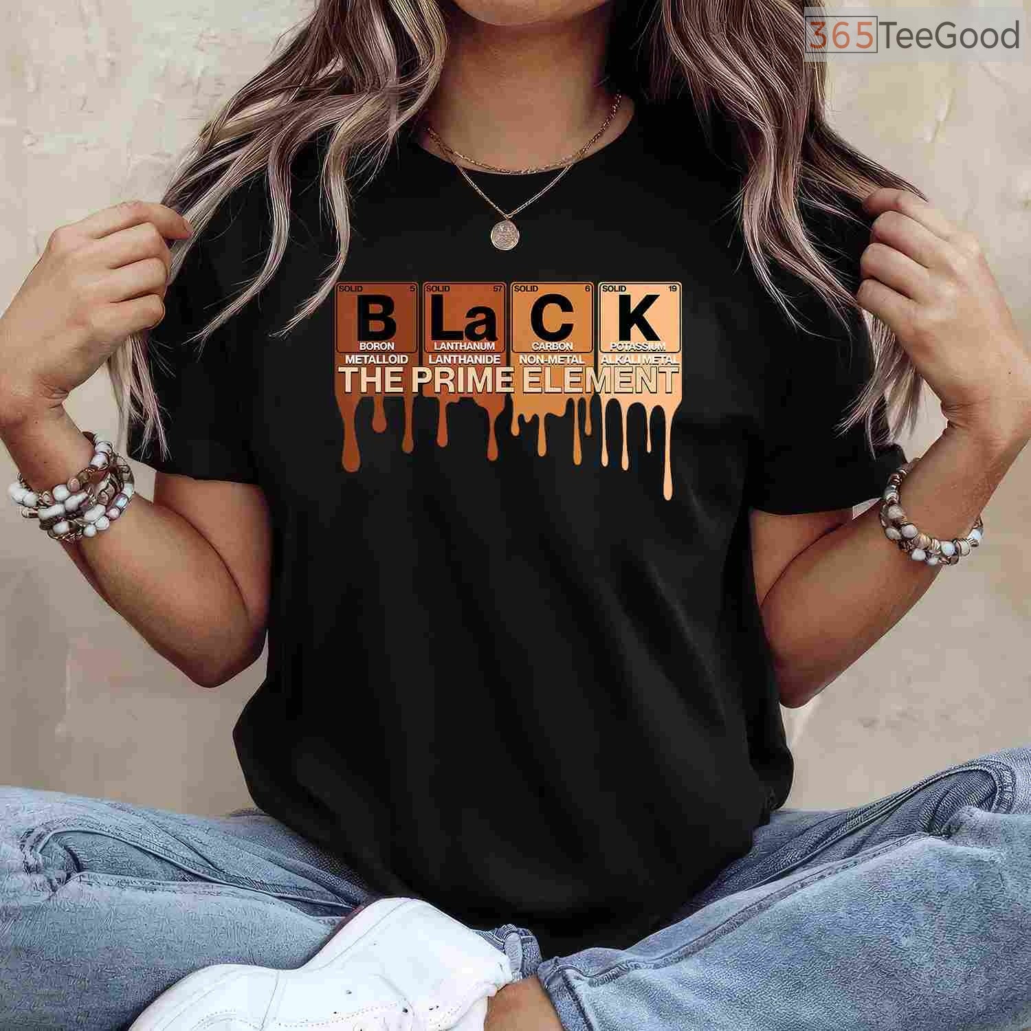 Black The Prime Element Periodic Table T-Shirt Melanin Science Black History Month Shirt