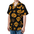 Black White Tropical Sailboat Palm Tree Seamless Hawaiian Shirt Minimal Look