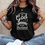 Blessed by God and Spoiled by My Husband Funny Wife Quote T-Shirt Tee Gift