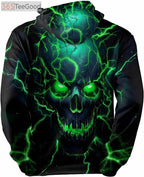 Blue Flame Wolf 3D Hoodie – Graphic Print Pullover Hoodie with Big Pockets for Men and Teens