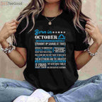 Born in October Libra Horoscope Birthday Shirt - Minimalist Zodiac Gift for Women