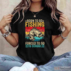 Born to Fish Forced to Go to School Fishing Shirt - Funny Youth Angler Tee