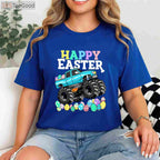 Boys Happy Easter Monster Truck T-Shirt - Toddler Easter Egg Hunter Truck Shirt