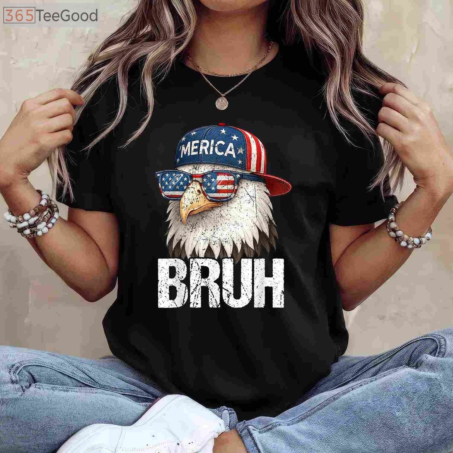 Bruh Fourth of July Eagle Patriotic T-Shirt for Men and Boys