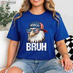 Bruh Fourth of July Eagle Patriotic T-Shirt for Men and Boys