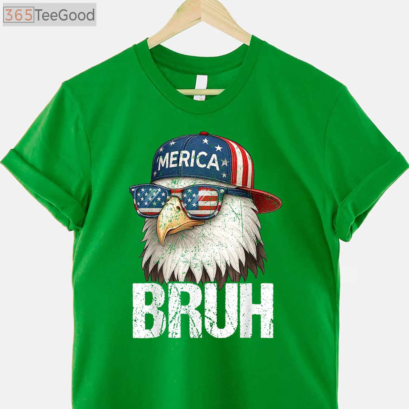 Bruh Fourth of July Eagle Patriotic T-Shirt for Men and Boys