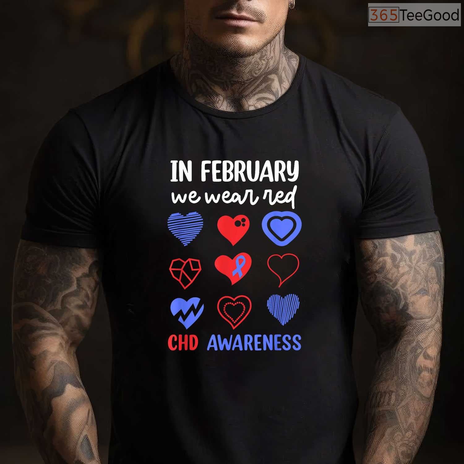 CHD Awareness February Shirt – In February We Wear Red Heart Health