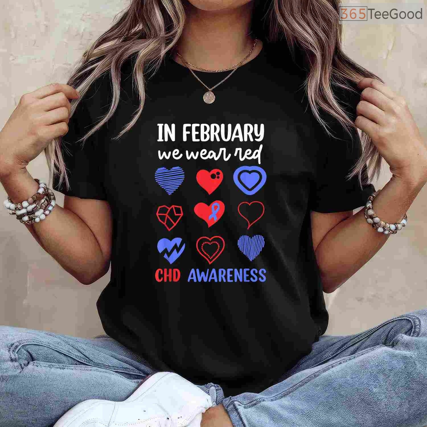 CHD Awareness February Shirt – In February We Wear Red Heart Health