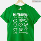 CHD Fighter Awareness Shirt – In February We Wear Red Congenital Defect T-Shirt