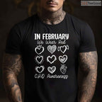 CHD Fighter Awareness Shirt – In February We Wear Red Congenital Defect T-Shirt