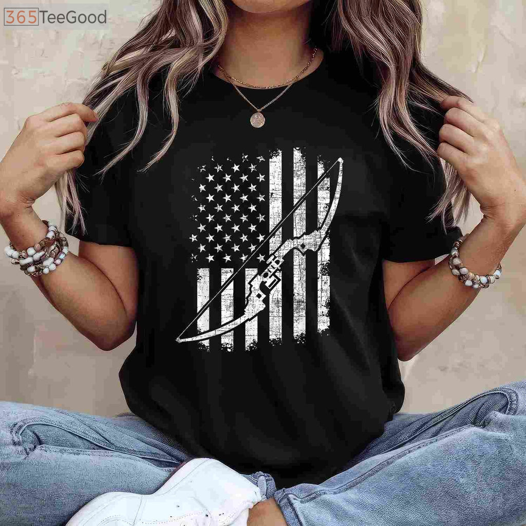 Camo Bowhunting T-Shirt, Professional Archery Lover and Bowman Graphic Apparel
