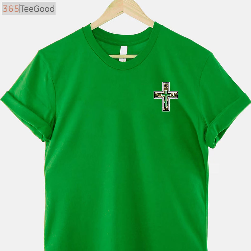 Camo Faith Christian Hunting and Fishing Cross Shirt, Fisherman Hunter Gift