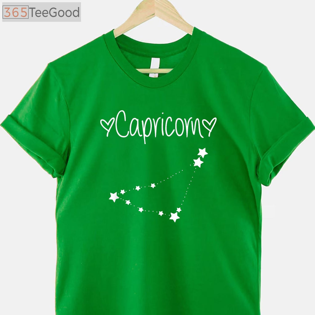 Capricorn Zodiac Horoscope Tee and T-Shirt, December January Birthday Astrology T-Shirt for Men and Women
