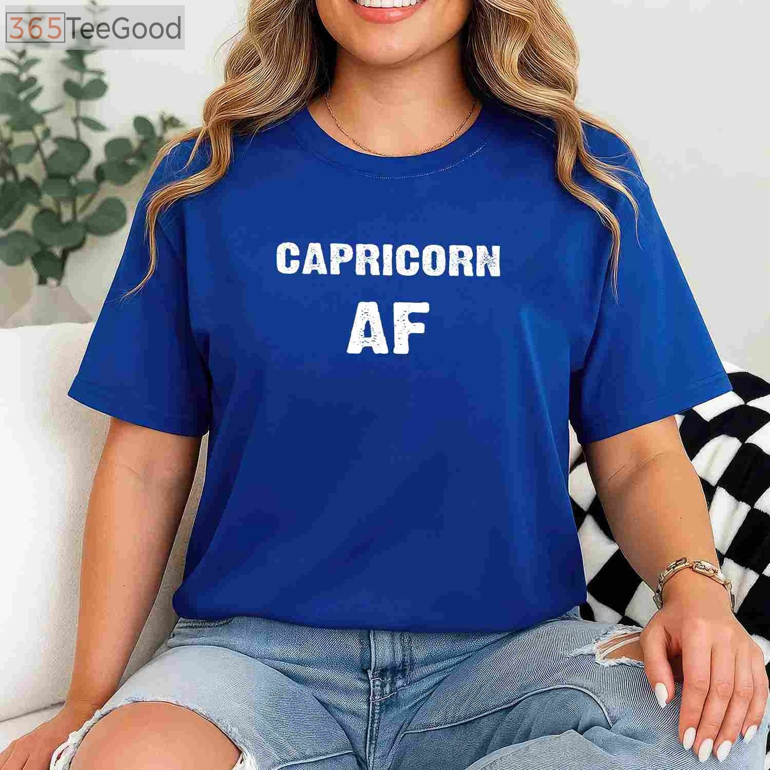 Capricorn AF Birthday Tee and T-Shirt, Funny December January Zodiac T-Shirt Gift for Adults