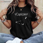 Capricorn Zodiac Horoscope Tee and T-Shirt, December January Birthday Astrology T-Shirt for Men and Women