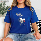 Cat Drinking Wine T-Shirt - Cute Red Wine Lover Gift for Cat Moms