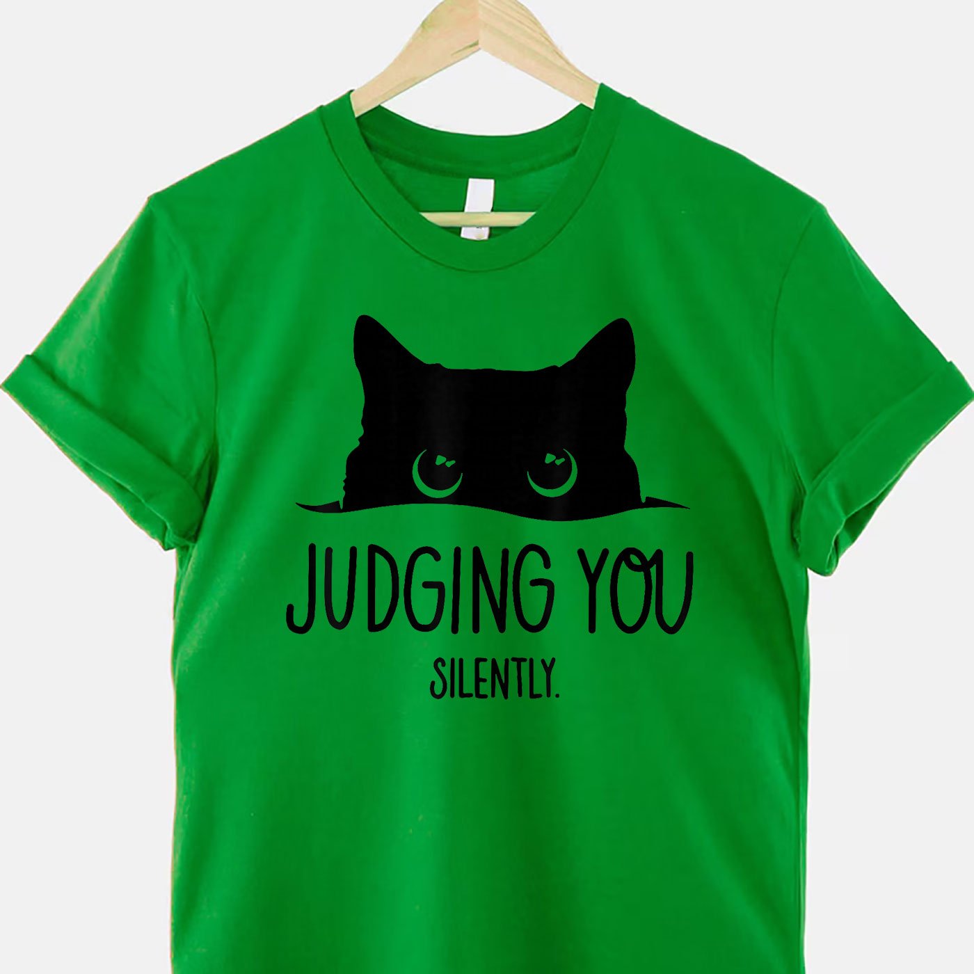 Cat Judging You Silently Funny Sarcastic Cat Lover Tee Humor T-Shirt for Men Women Unisex Adults