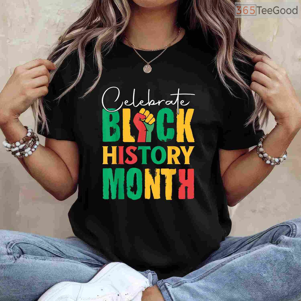 Celebrate Black History Month T-Shirt for Men Women Kids Unity & Equality Family Shirt