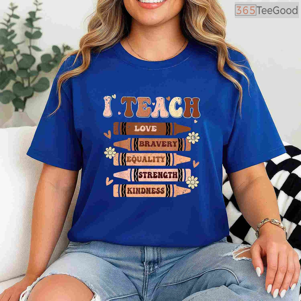 Celebrate Black History Month I Teach Black History T-Shirt Proud Teacher Classroom Apparel
