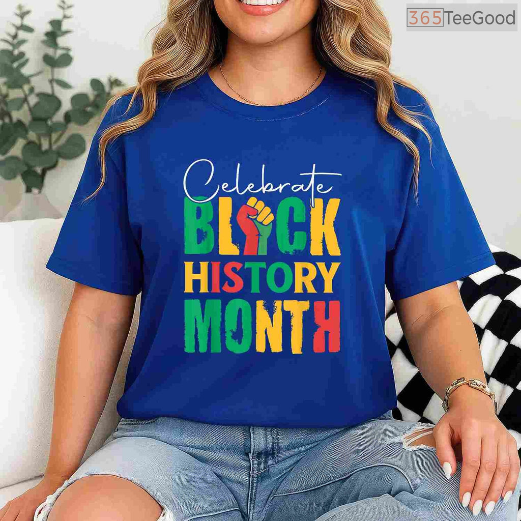 Celebrate Black History Month T-Shirt for Men Women Kids Unity & Equality Family Shirt